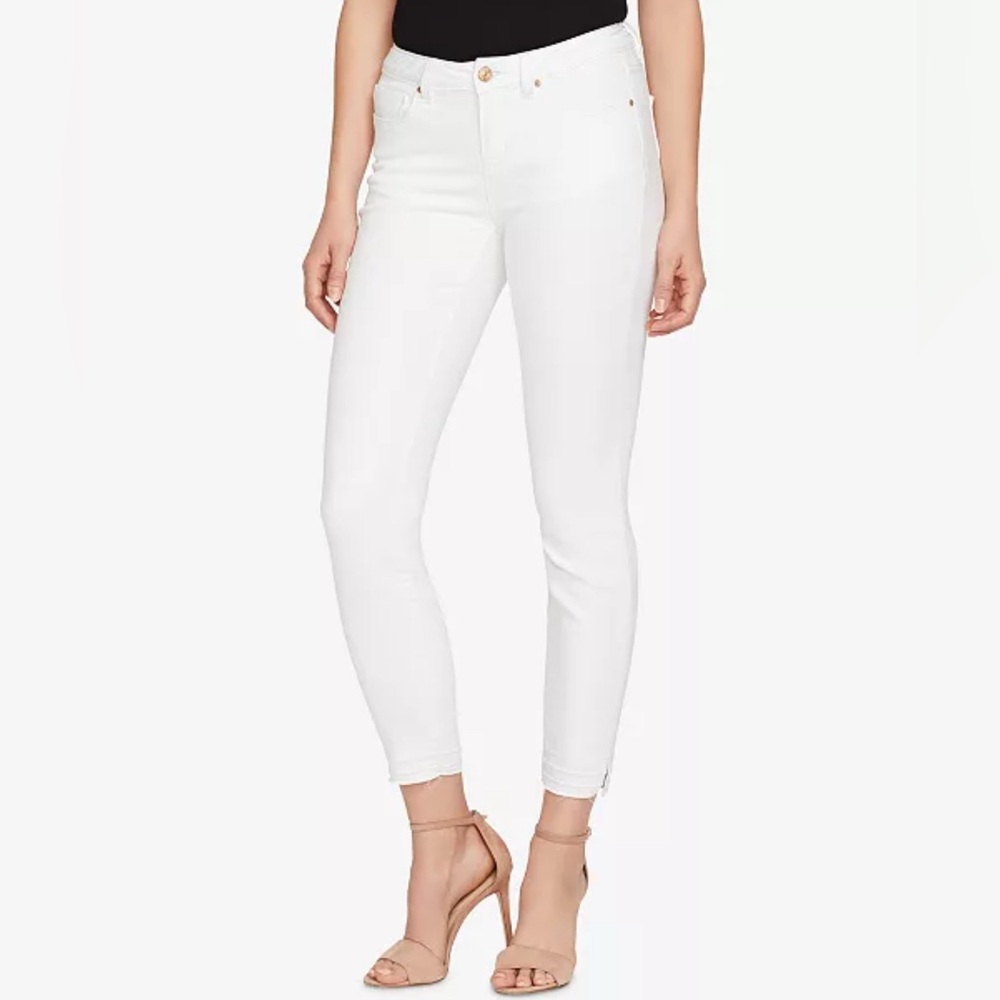 NWT Vintage American Women's Skinny Jeans White Cropped Ankle Macy’s Size 4, 27